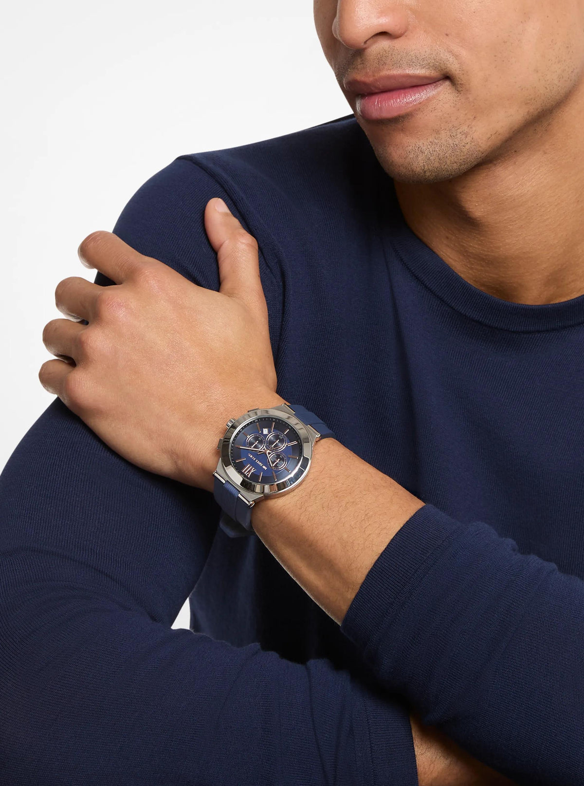 Oversized Billie Silver-Tone and Silicone Watch
