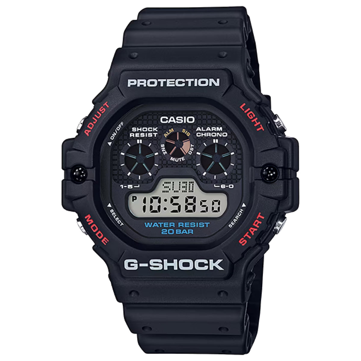Casio G-SHOCK Men's Black Dial Digital Watch Black Resin Strap - DW-5900-1DR