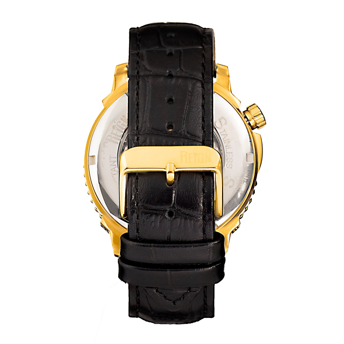 Bauer Automatic Semi-SkeletonLeather-Band Watch
