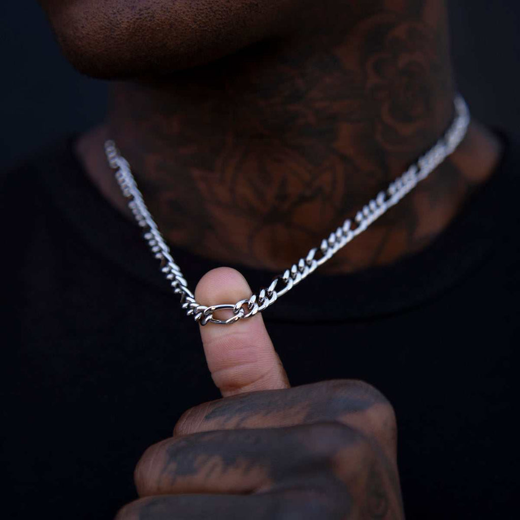 Figaro Link Chain in White Gold - 5mm