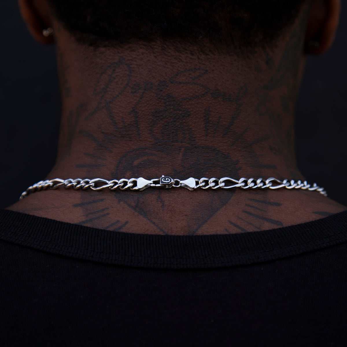 Figaro Link Chain in White Gold - 5mm