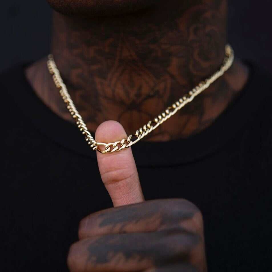 Figaro Link Chain in Yellow Gold - 5mm