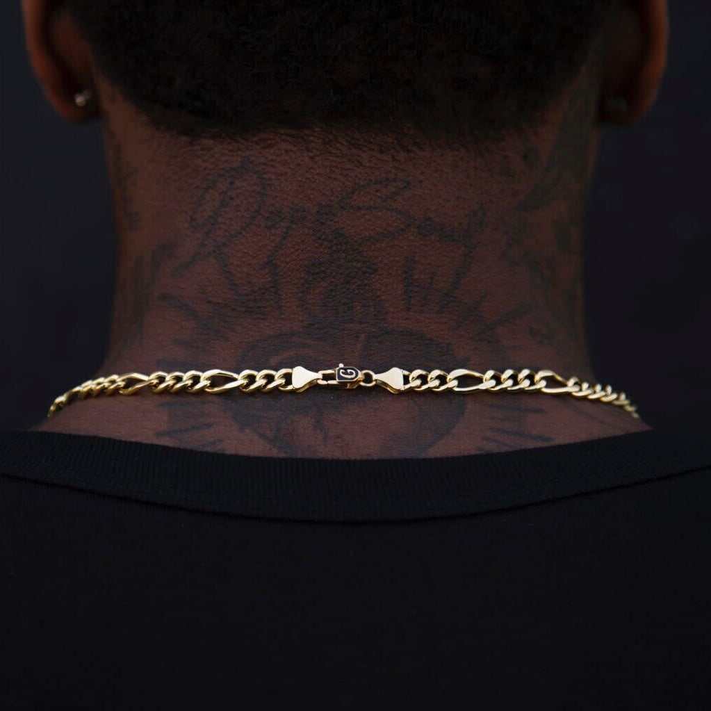 Figaro Link Chain in Yellow Gold - 5mm