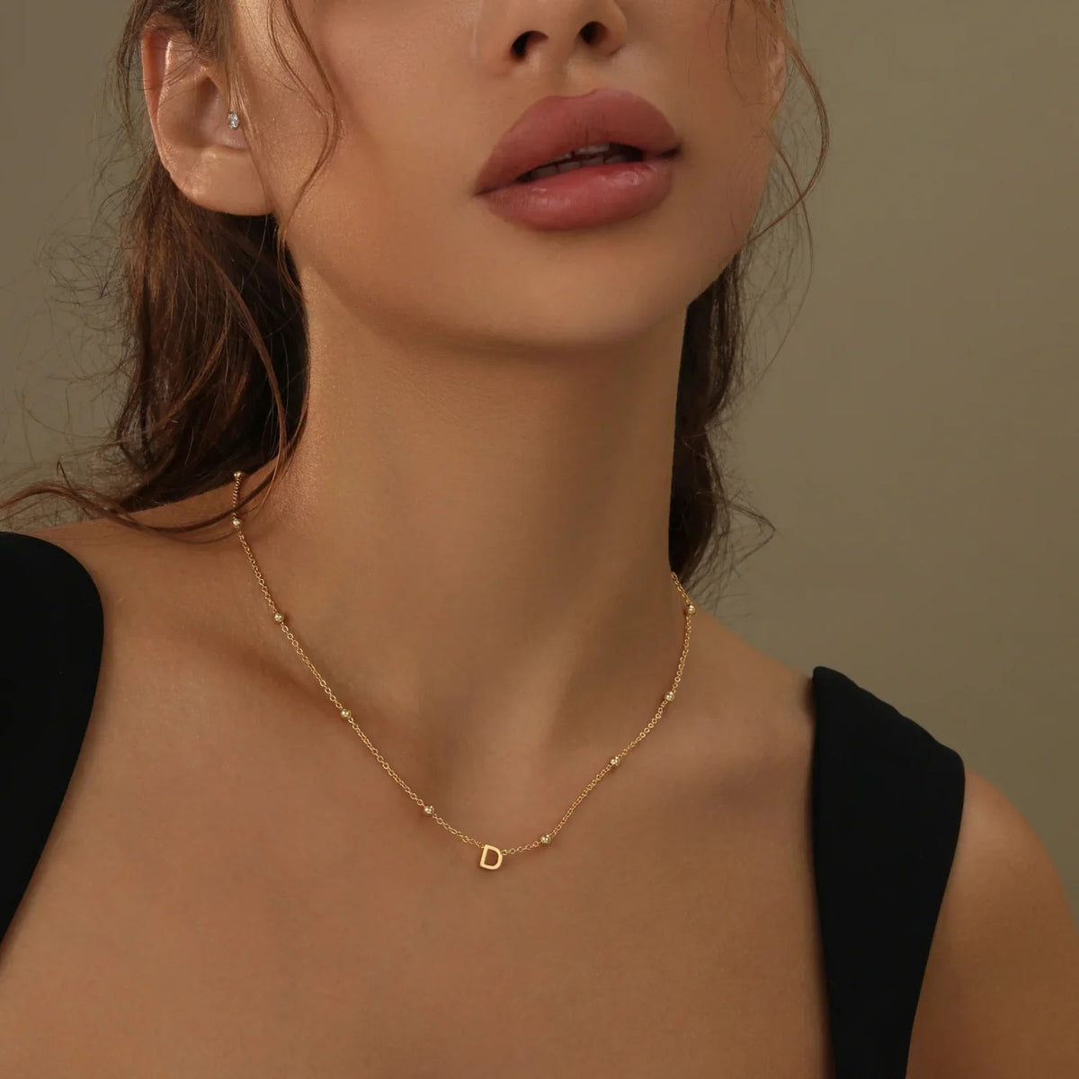 Letter Necklace w/ Satellite Chain