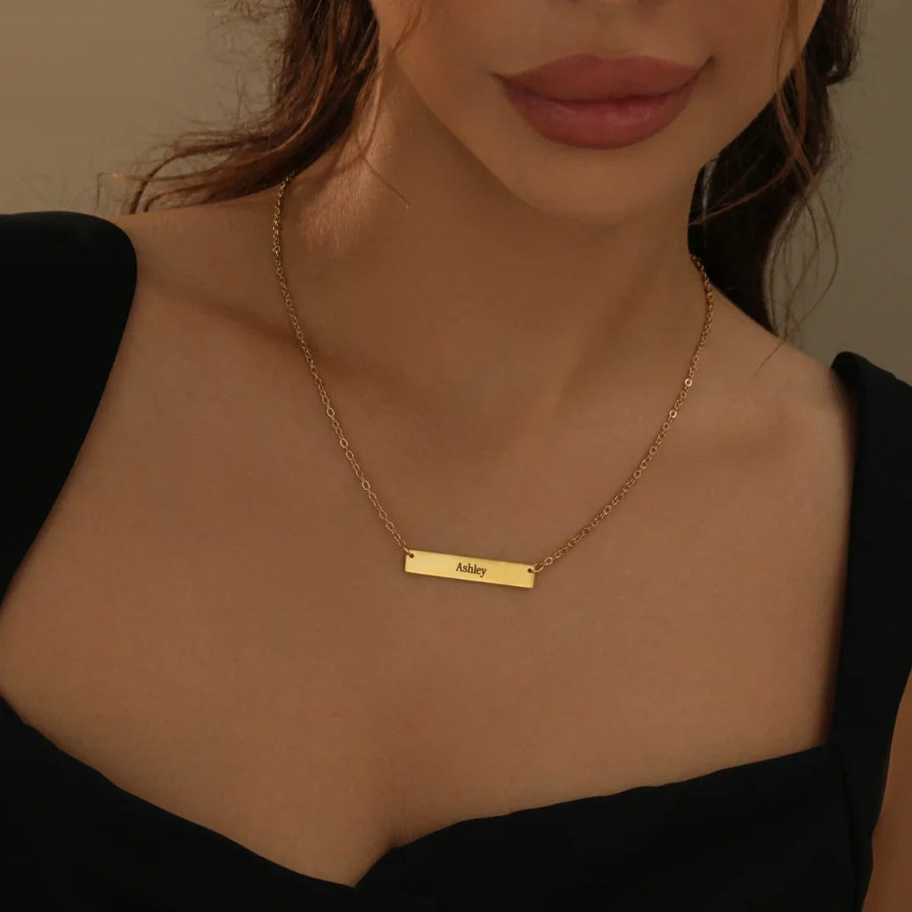 Engraved Bar Necklace