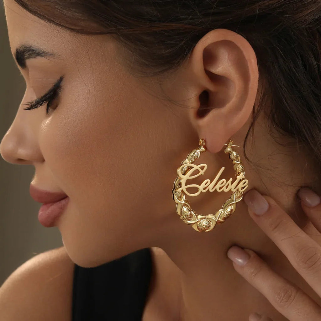 XOXO Name Hoop Earrings