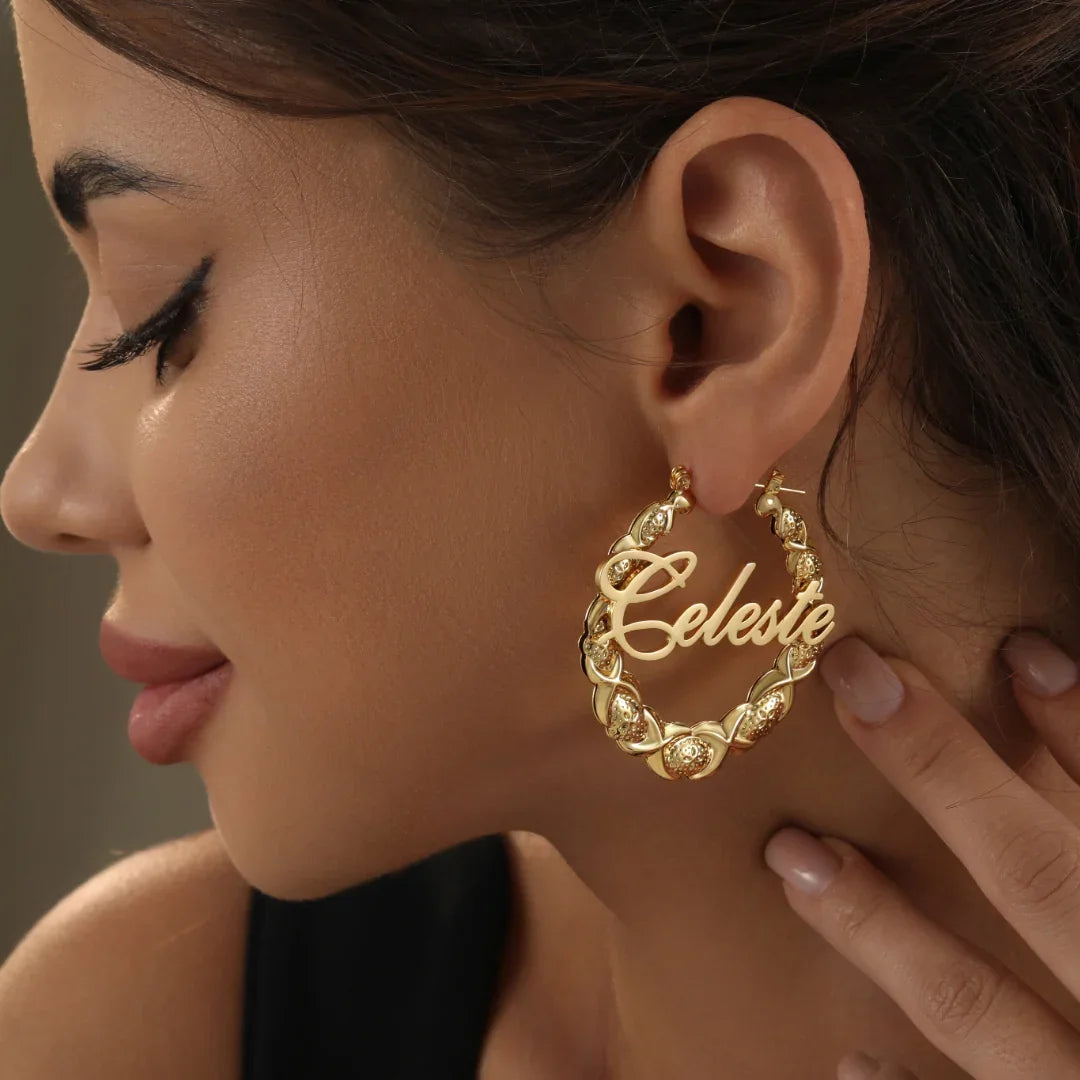 XOXO Name Hoop Earrings