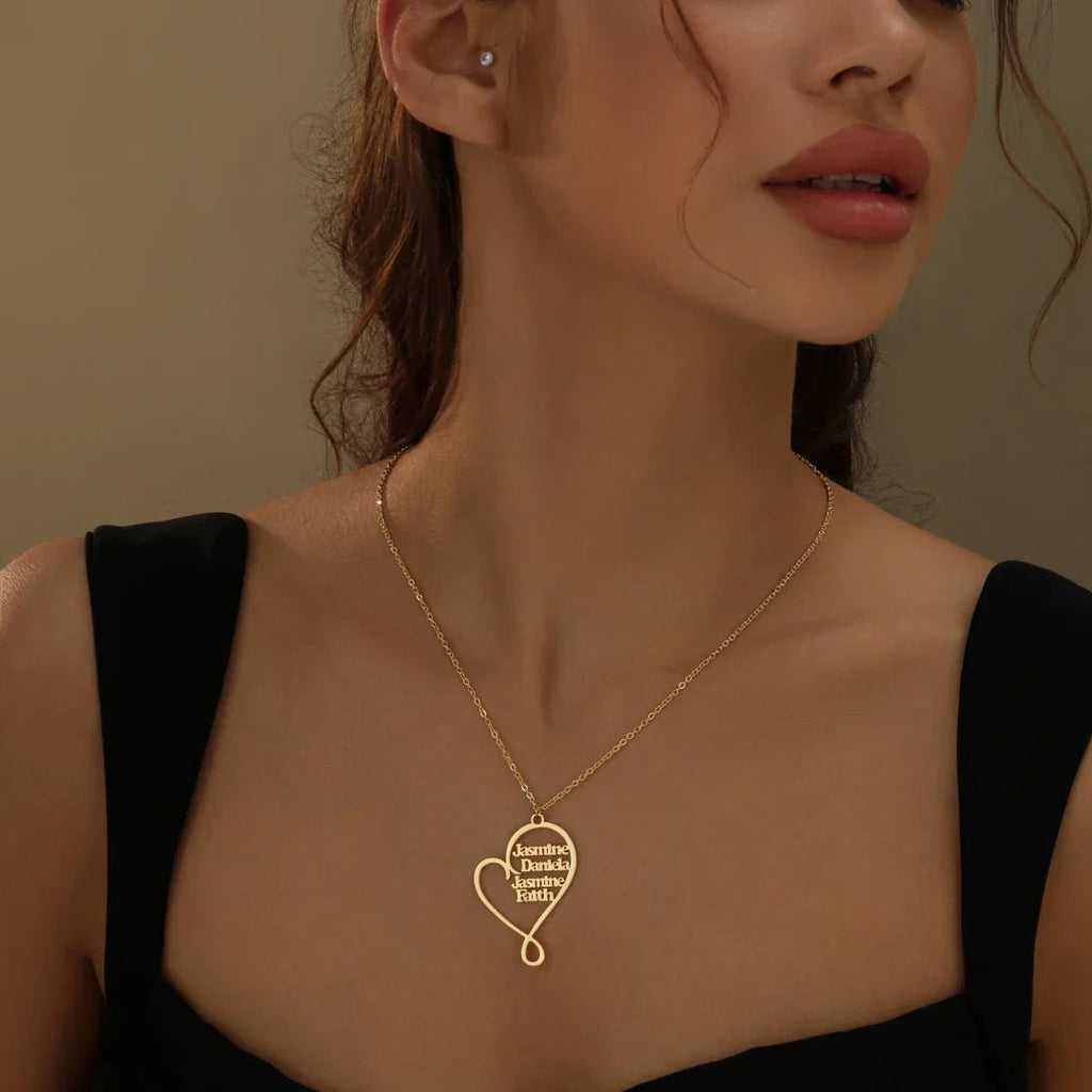 Family Name Heart Necklace