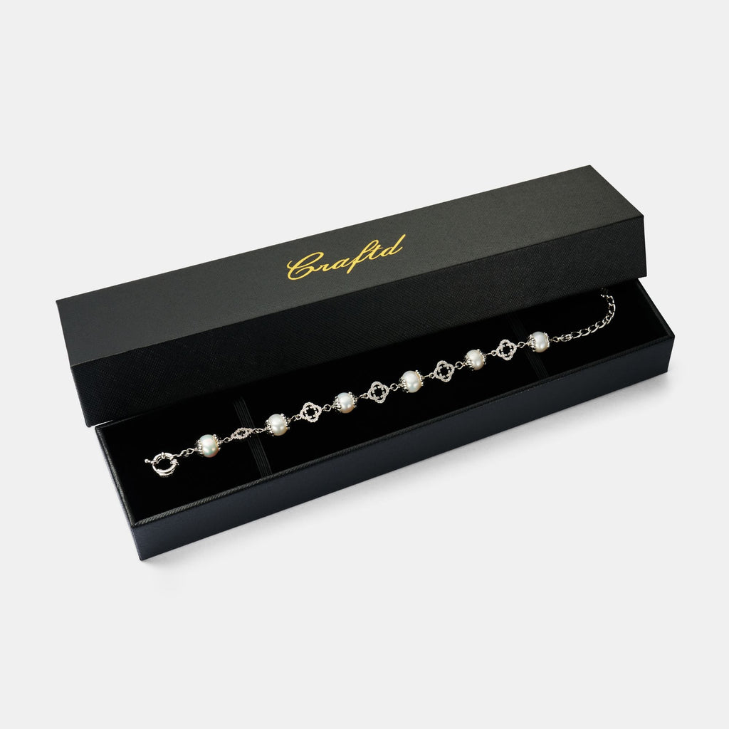 Filigree Real Pearl Bracelet (Silver)