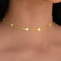 GLD Star Adjustable Chain Necklace in Yellow Gold