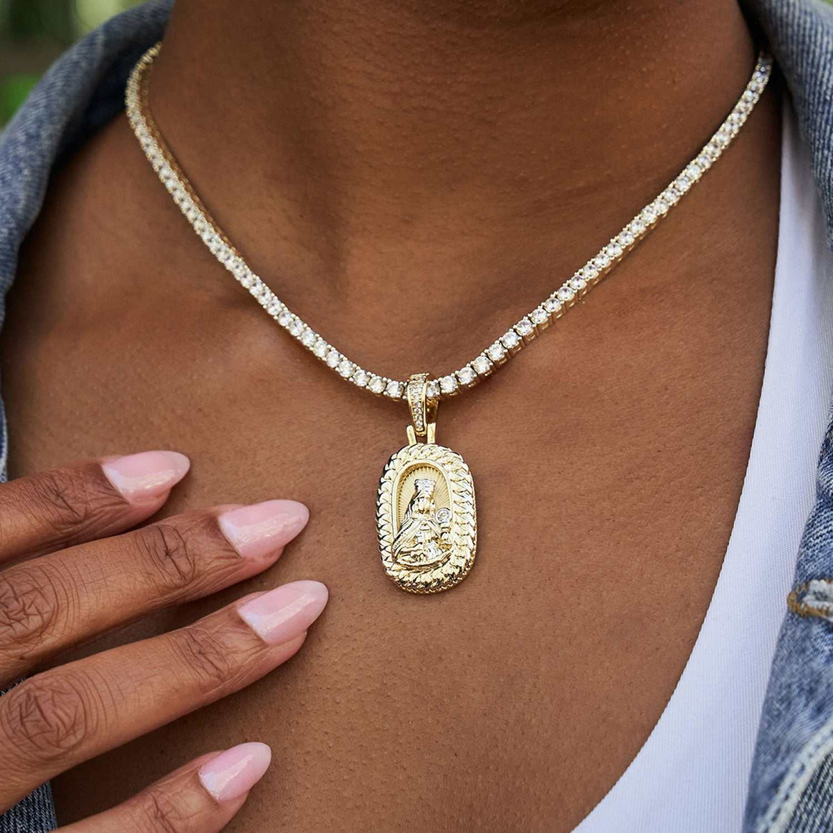 Icon Crowned Mary Pendant