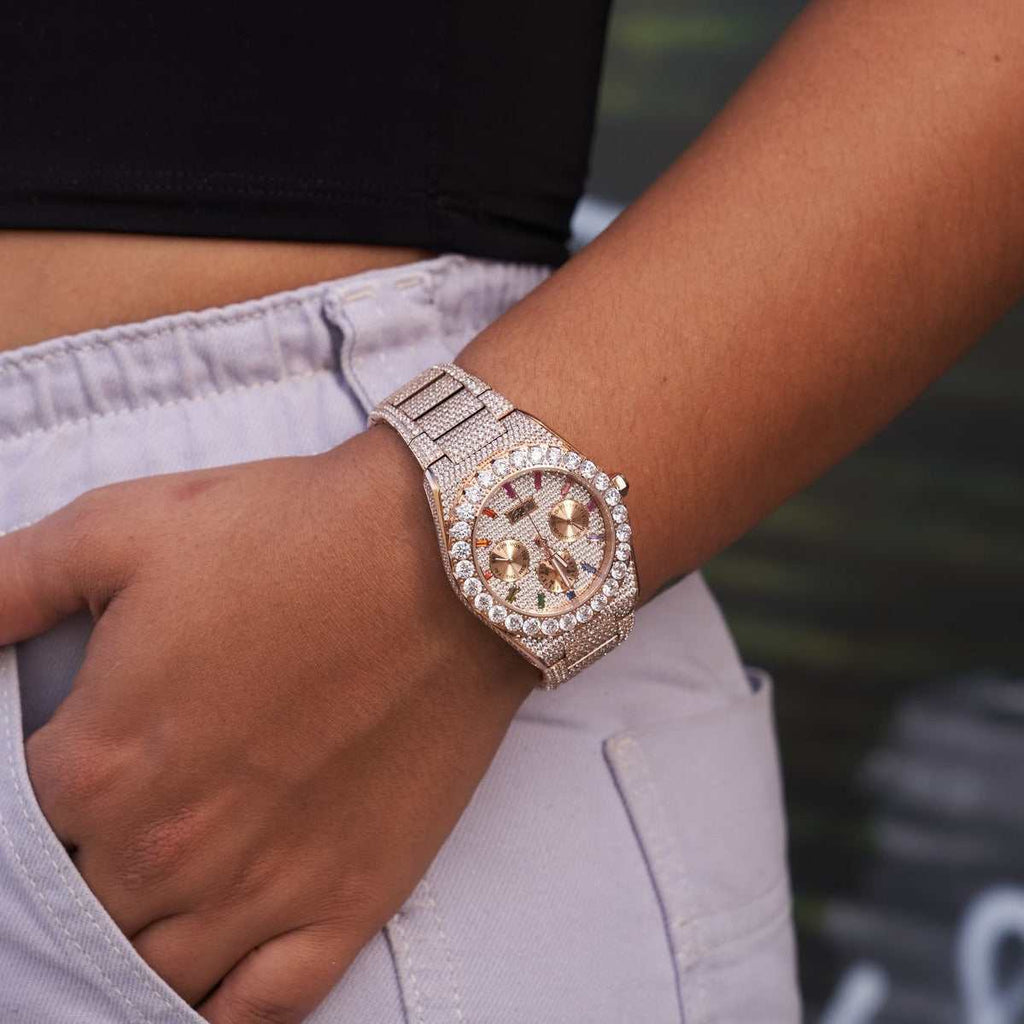Fully Iced Alpha Era in Rose Gold