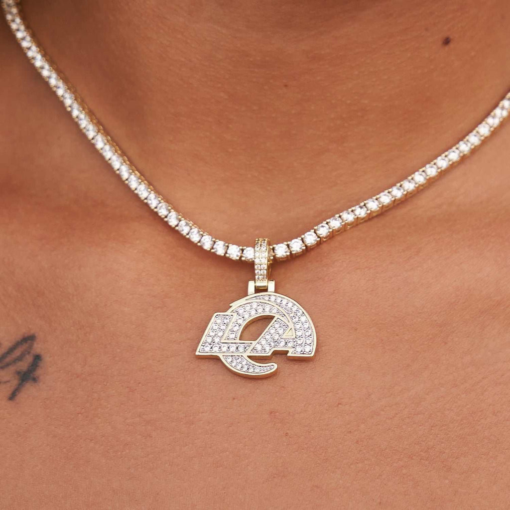Los Angeles Rams Official NFL Micro Logo Pendant - Yellow Gold