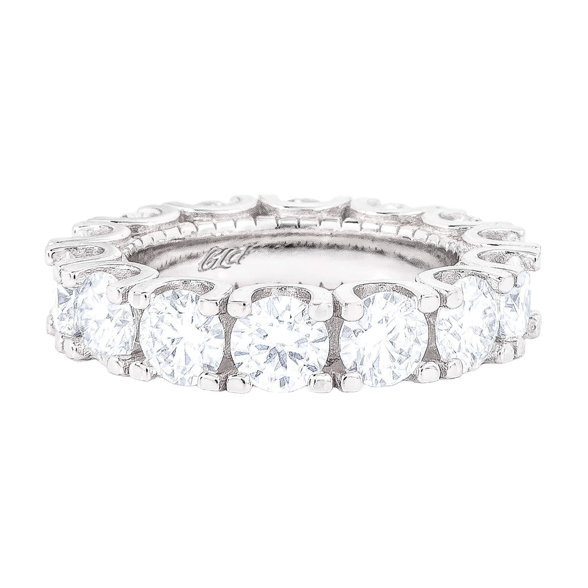 Men's Moissanite Diamond Band Ring in White Gold Vermeil - 5mm