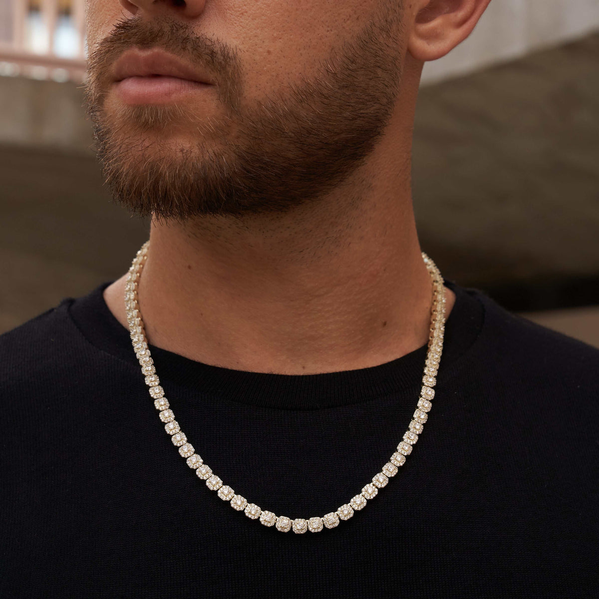 Micro Clustered Tennis Necklace + Bracelet Bundle in Yellow Gold