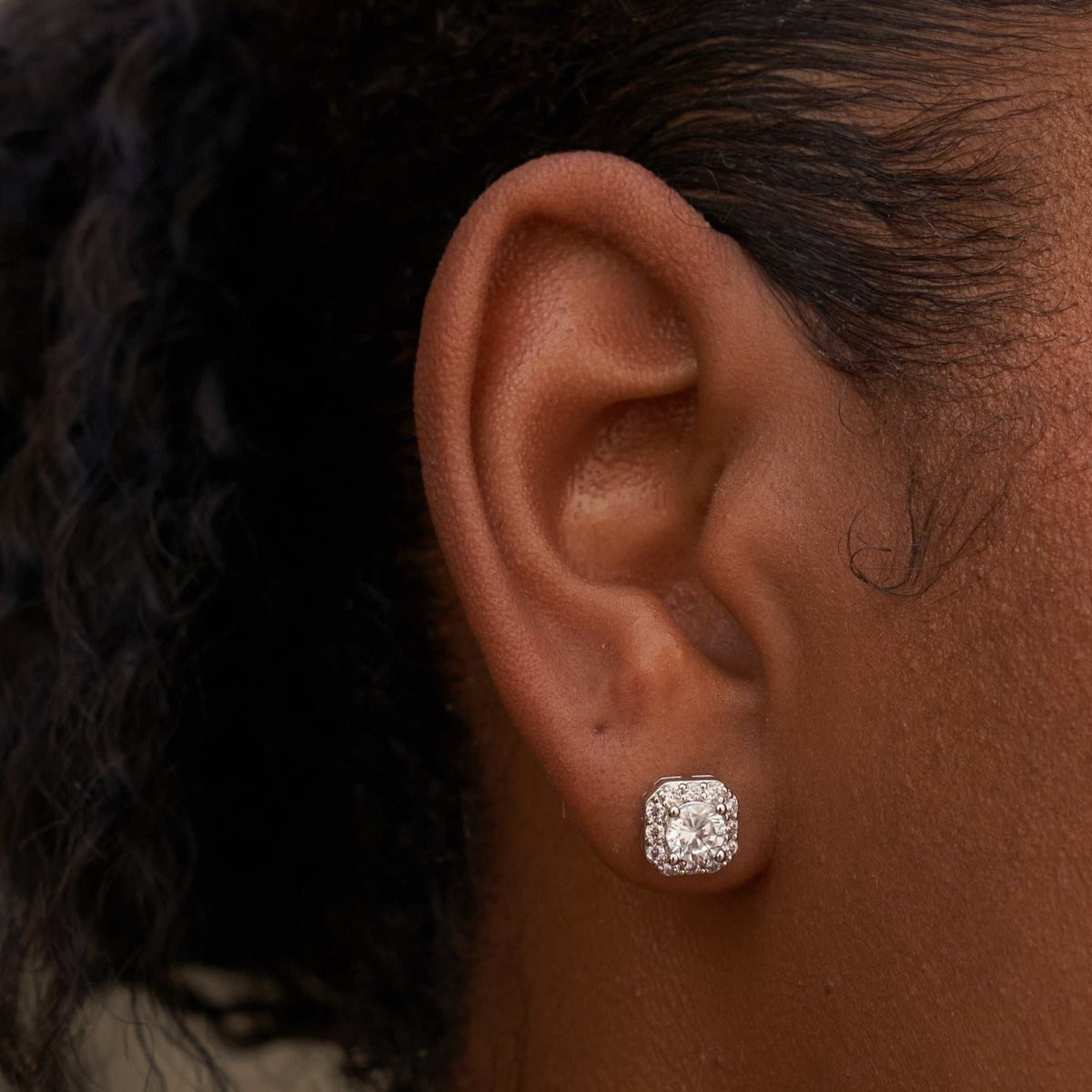 GLD Micro Clustered Diamond Earrings White Gold