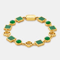 Green Quartz Gemstone Bracelet (Gold)