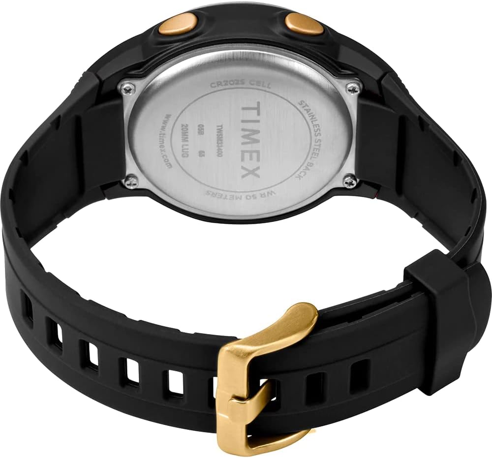 Timex Sport T100 Black/Gold Unisex Digital Watch