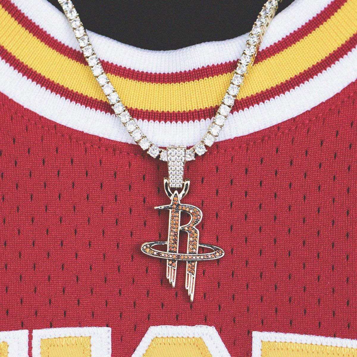 Houston Rockets Official NBA Logo Pendant in Yellow Gold