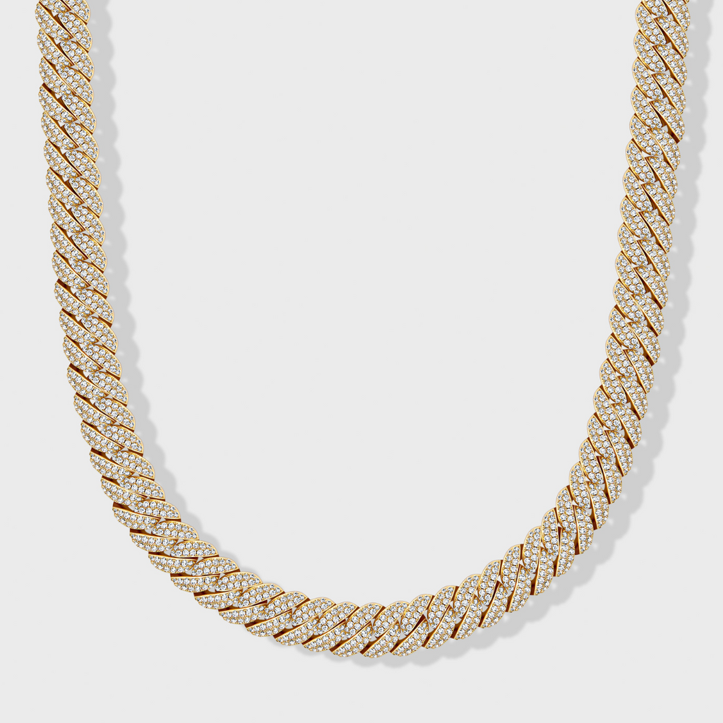 Iced Cuban Chain + Bracelet (Gold) - 10mm