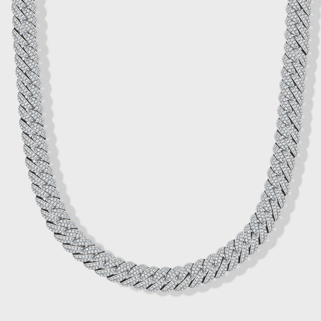 Iced Cuban Chain + Bracelet (Silver) - 10mm