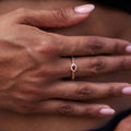 Iced Burgundy Oval Ring in Rose Gold Vermeil - 3mm