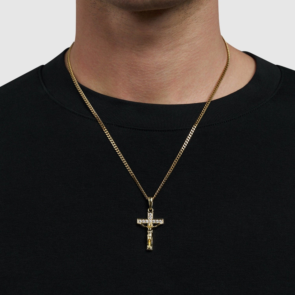 Iced Crucifix (Gold)