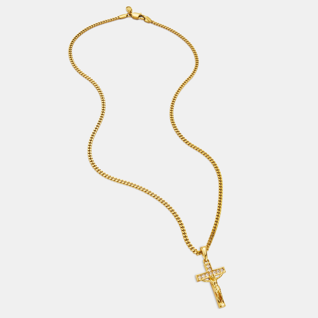 Iced Crucifix (Gold)