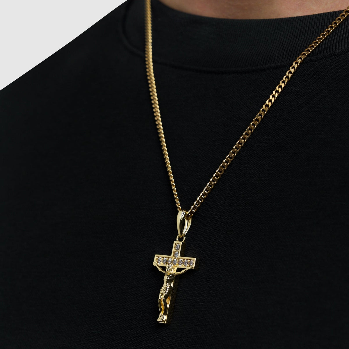 Iced Crucifix (Gold)