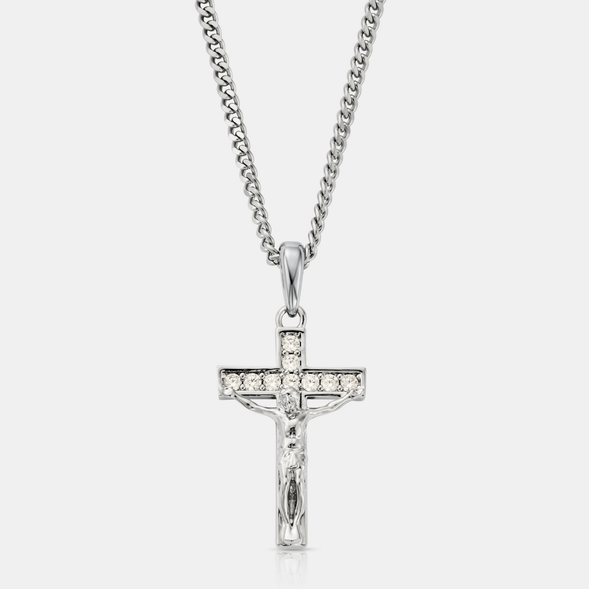 Iced Crucifix (Silver)