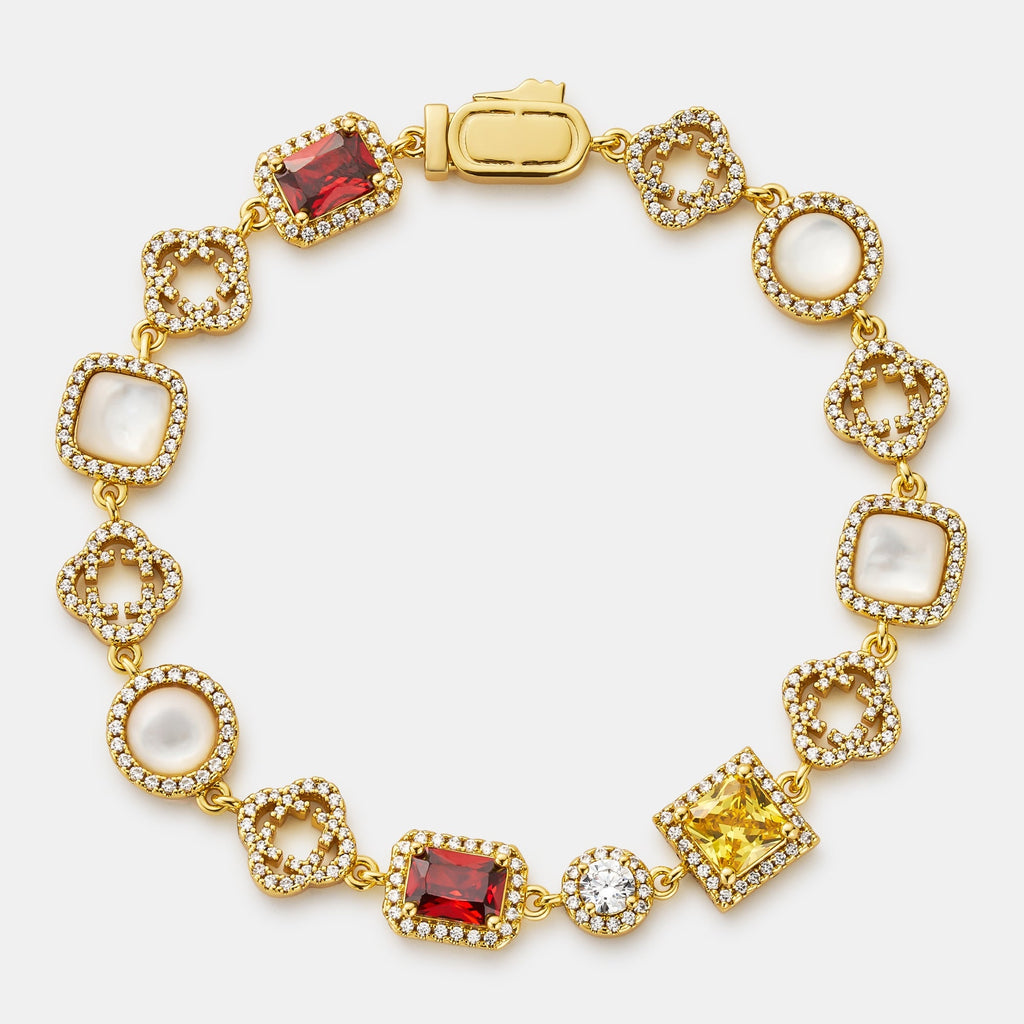 Iced Gemstone Bracelet (Gold)