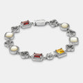 Iced Gemstone Bracelet (Silver)