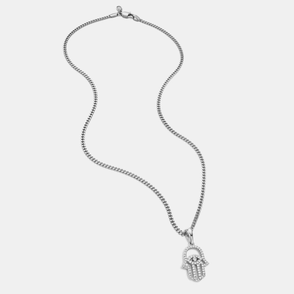Iced Hamsa (Silver)
