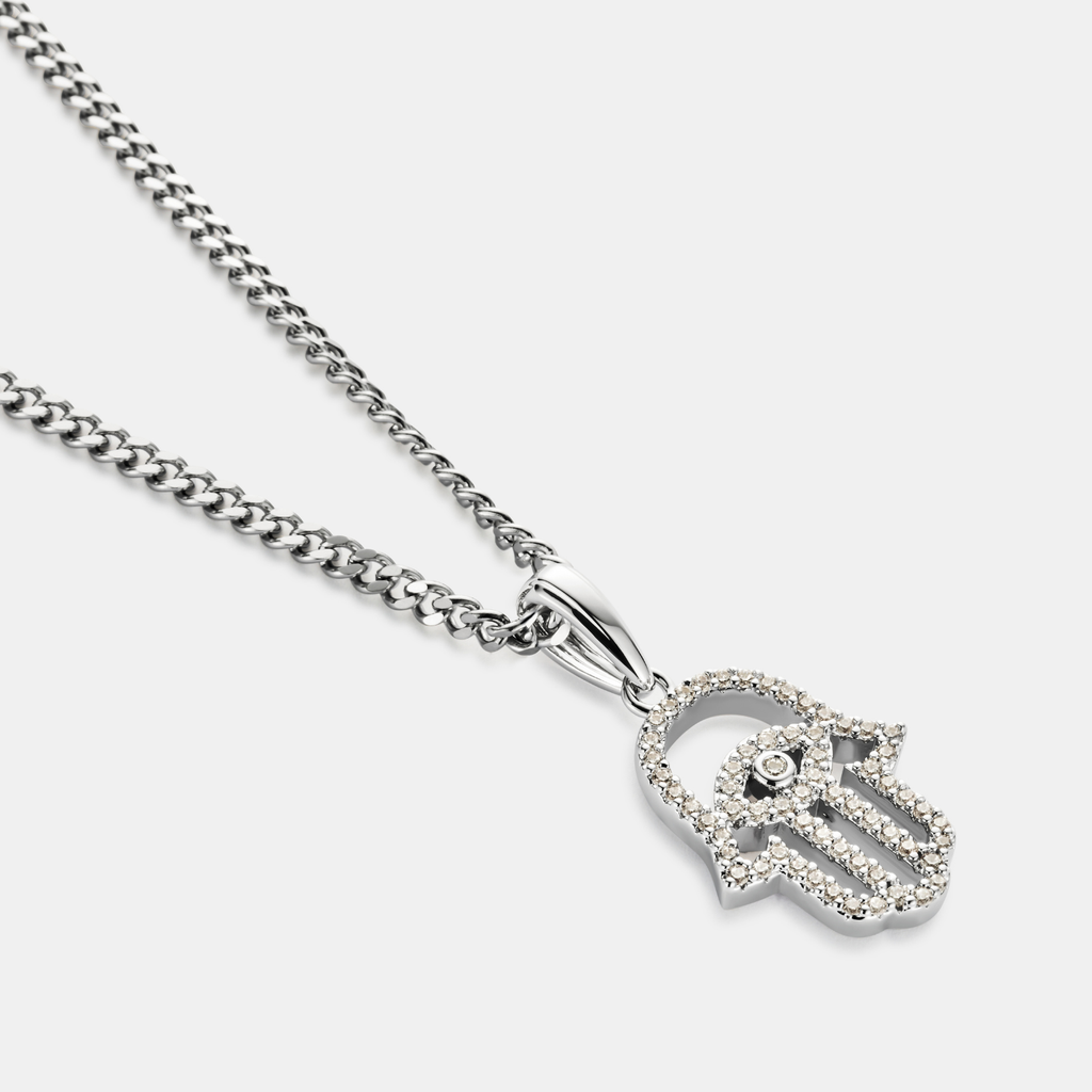 Iced Hamsa (Silver)