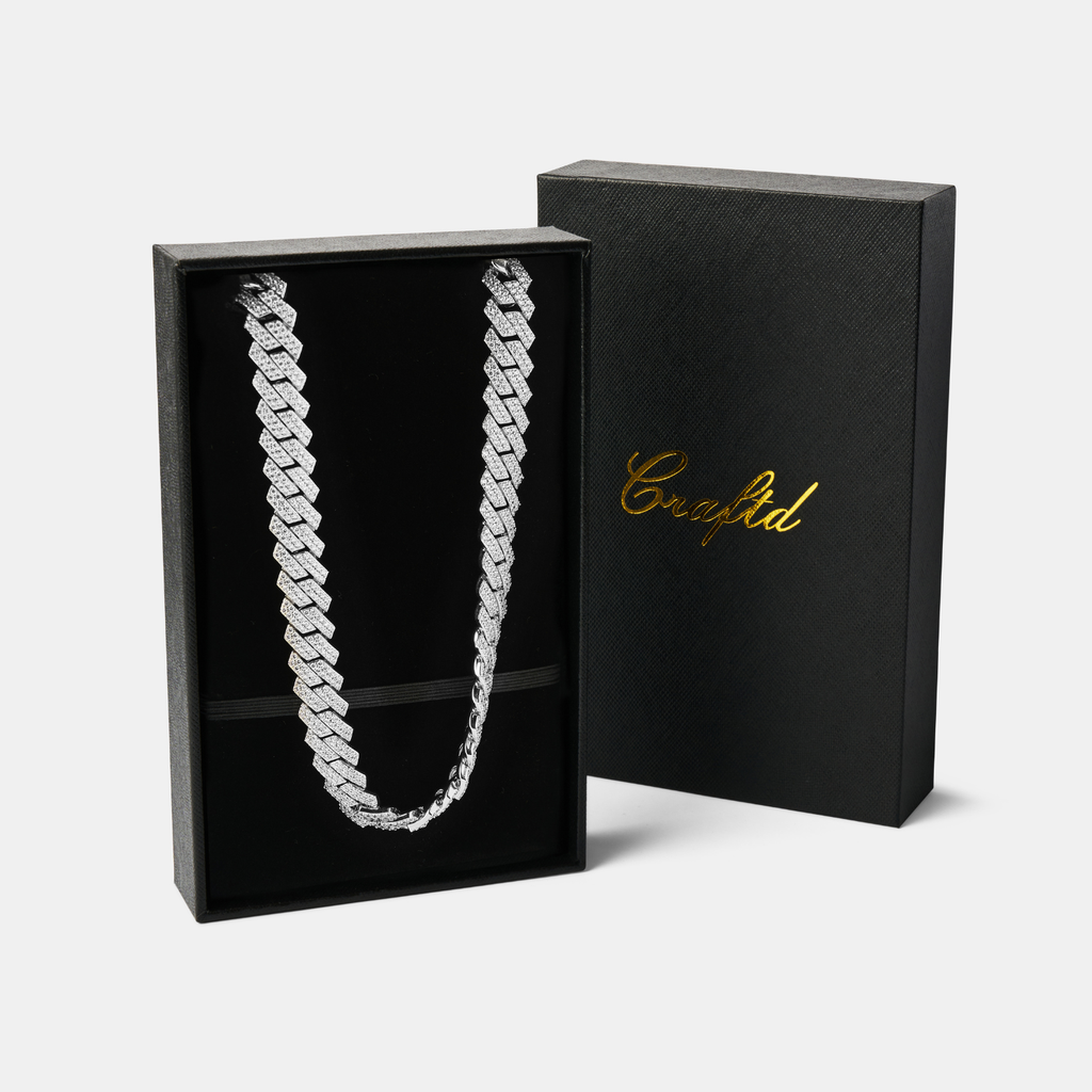 Prong Link Iced Cuban (Silver) 12mm