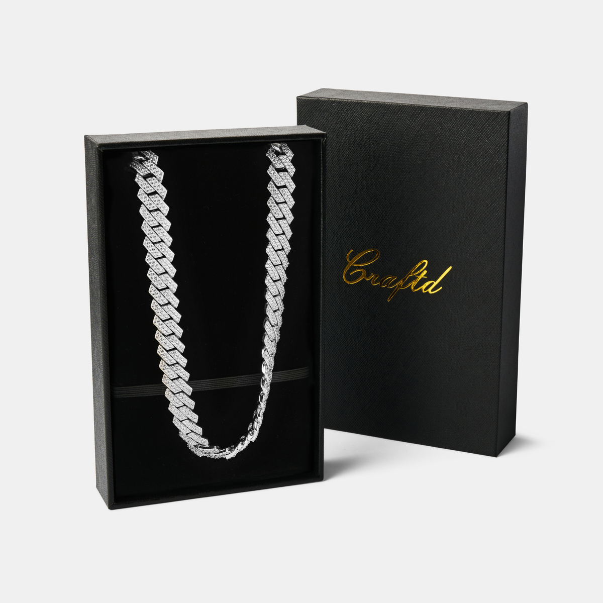 Prong Link Iced Cuban (Silver) 12mm