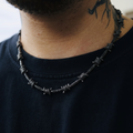 Iced Barbed Wire Chain in Black