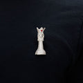 Iced Chess Queen Brooch in White Gold