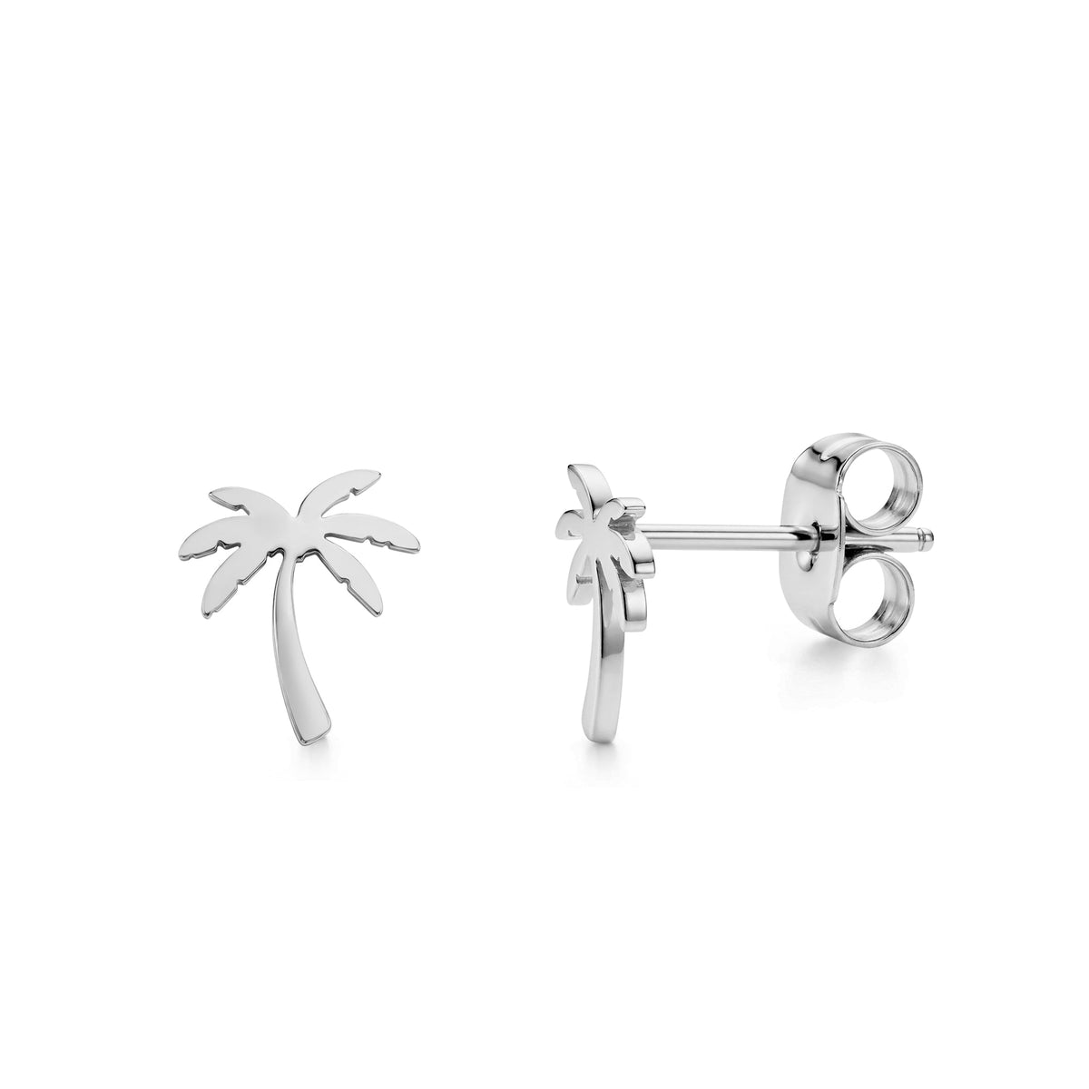 Minimal Palm Tree Stud Earrings