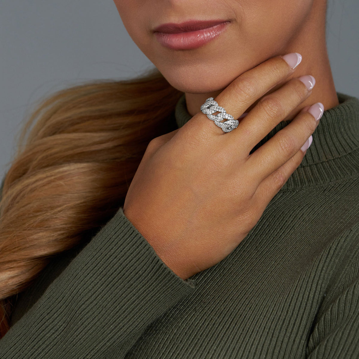 Iced Cuban Ring (Silver)
