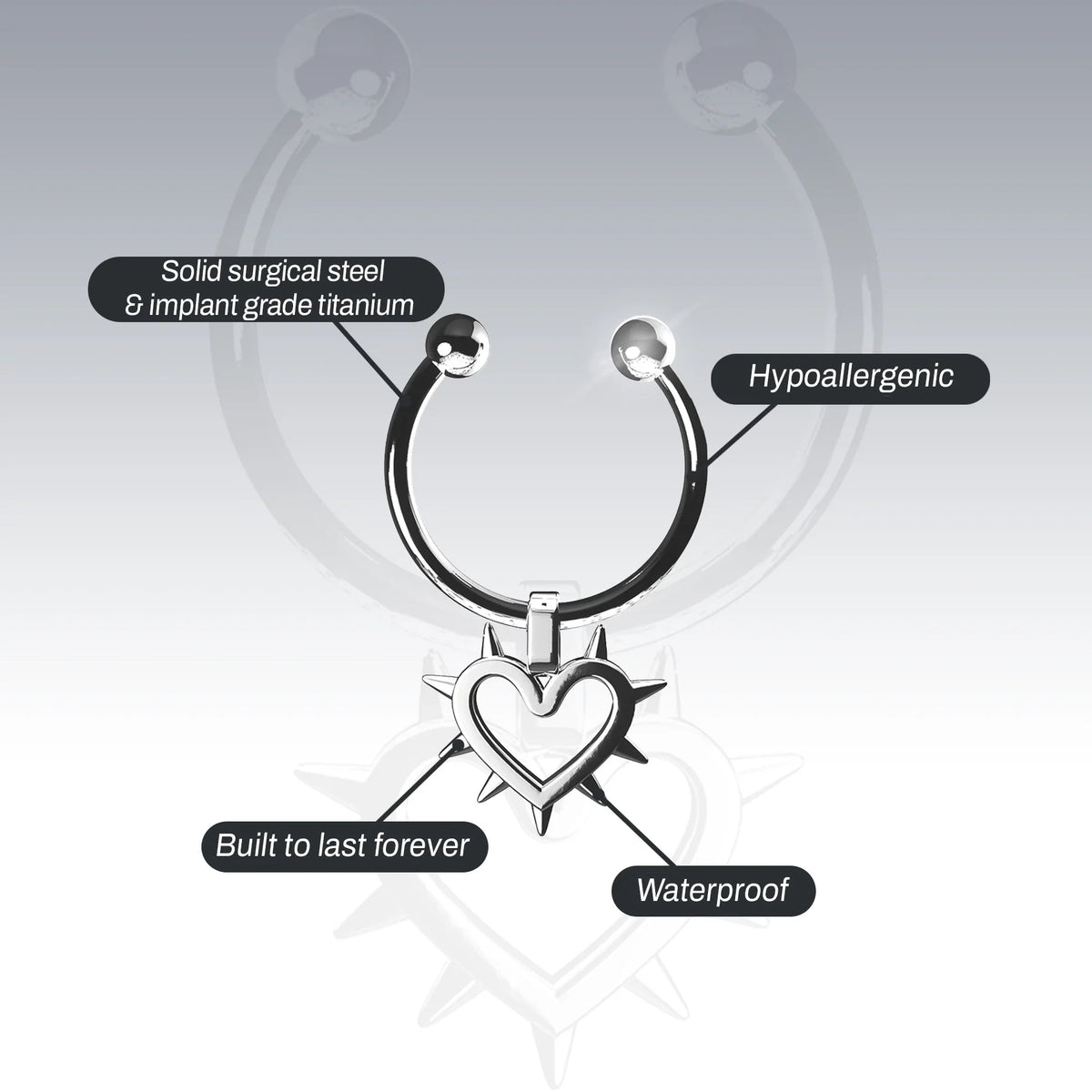 FAUX SPIKED HEART SEPTUM