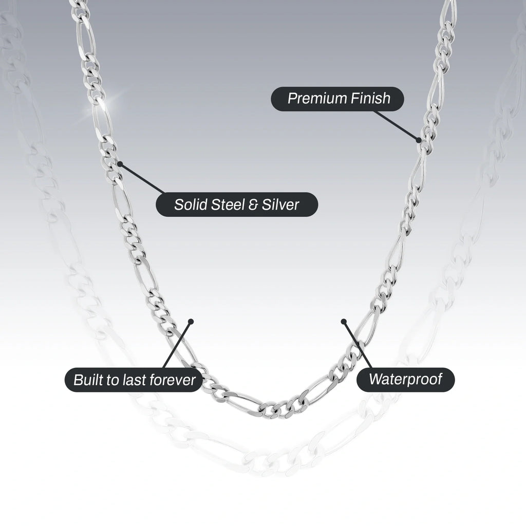 STERLING SILVER FIGARO CHAIN