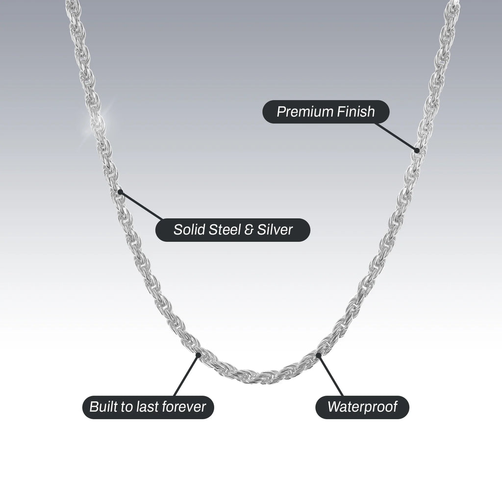 STERLING SILVER ROPE CHAIN
