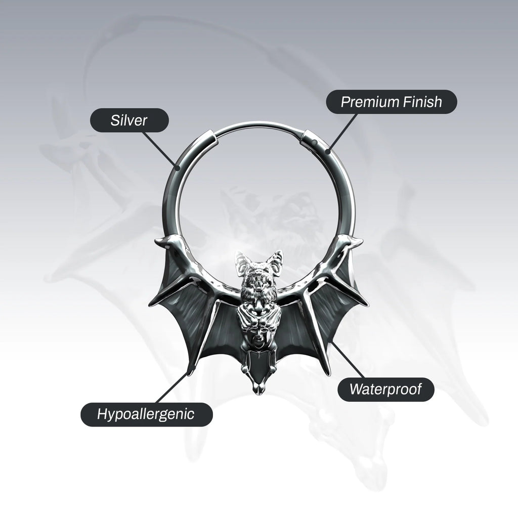 BAT HOOP EARRING
