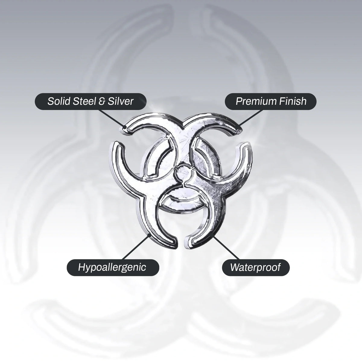 BIOHAZARD STUD EARRING