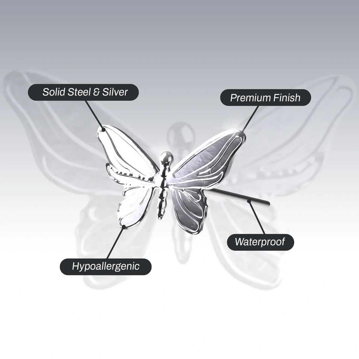 BUTTERFLY EARRING (STUD)
