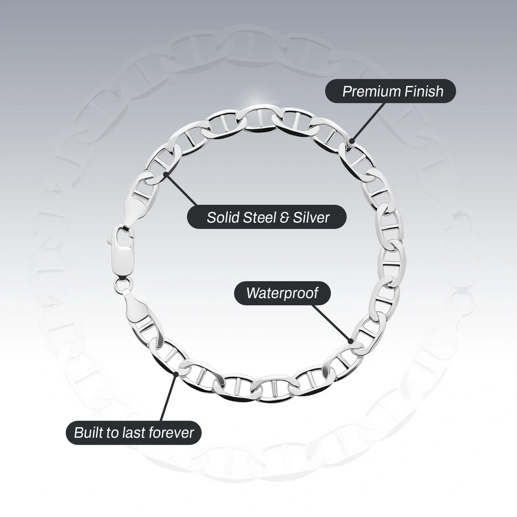 SILVER 6.3MM MARINER BRACELET