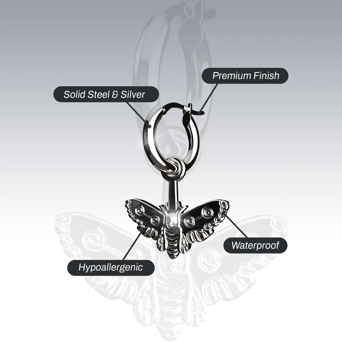 MOTH DANGLE EARRING