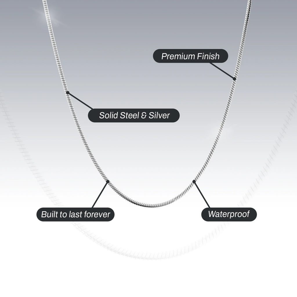 1.3MM STERLING SILVER REAL SNAKE CHAIN