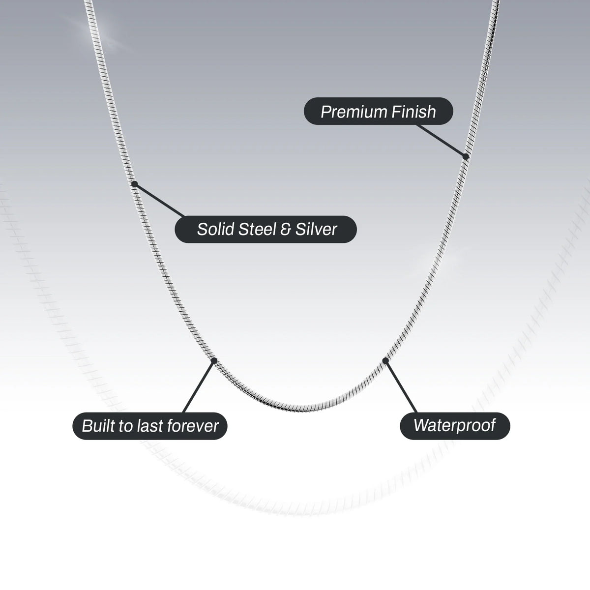 1.3MM STERLING SILVER REAL SNAKE CHAIN